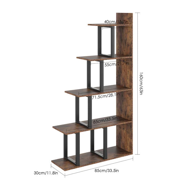 Kedest 63'' H x 34.6'' W Step Bookcase – Salvage & Co Indy