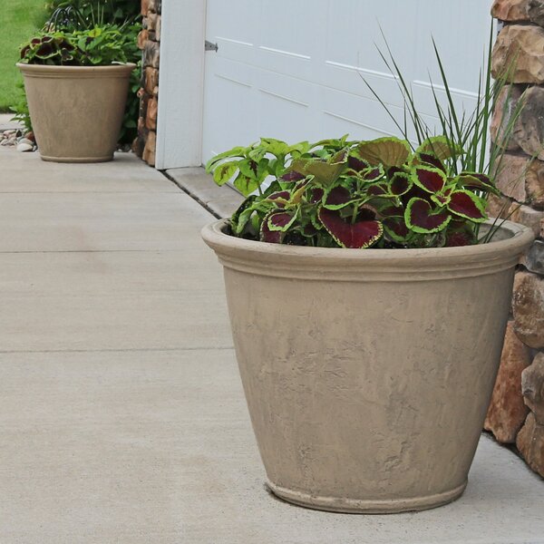 Beige Kehlani Resin Pot Planter SET OF 2 K8655
