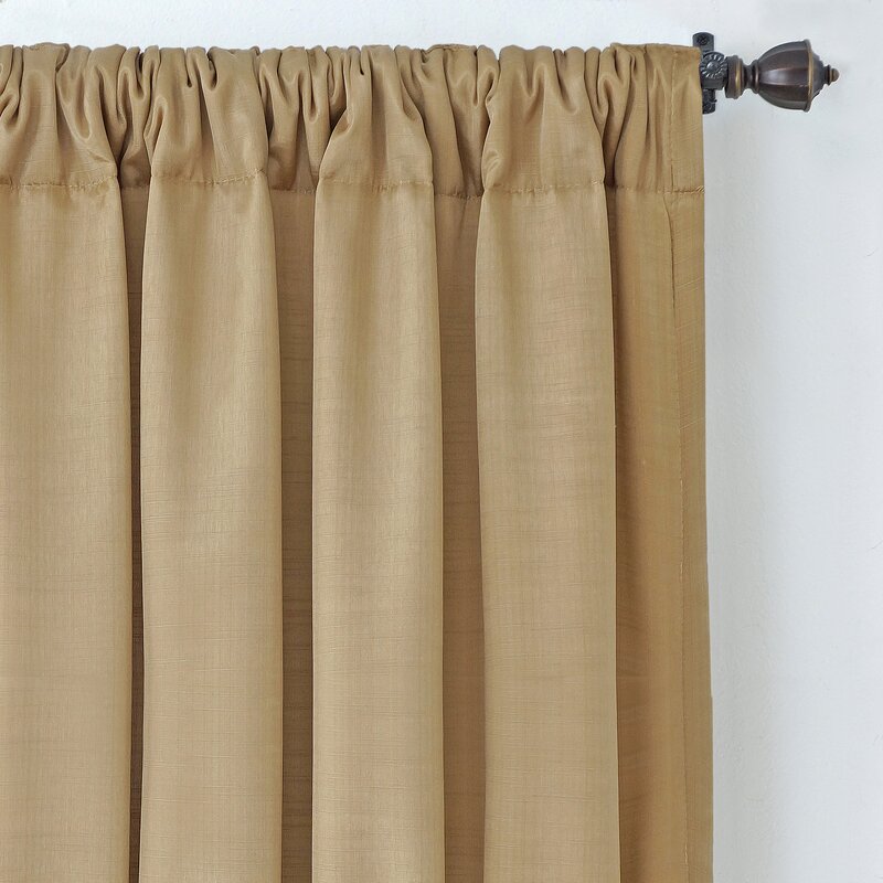 Kellerman Cachet Solid Room Darkening Rod Pocket Single Curtain Panel, 52 x 84, (Set of 2)
