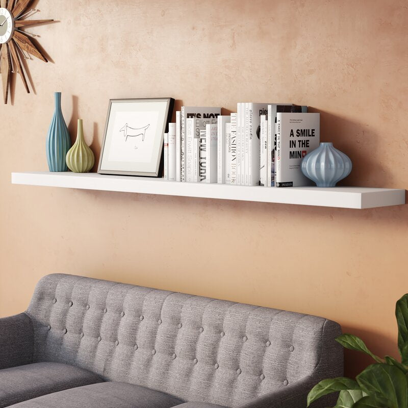 2" H x 43" W x 10.25" D White Kemmerer Floating Shelf