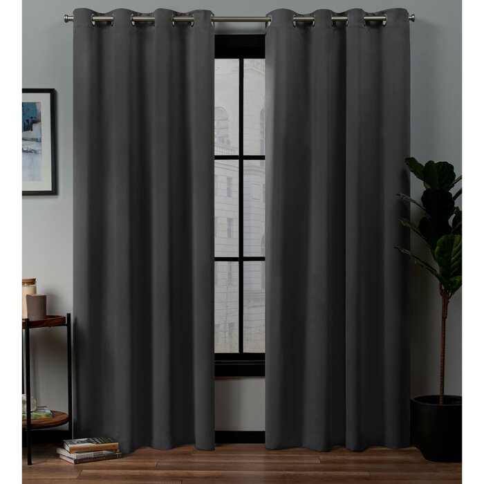 52" W x 96" L Kennith Polyester Curtain (Set of 2)
