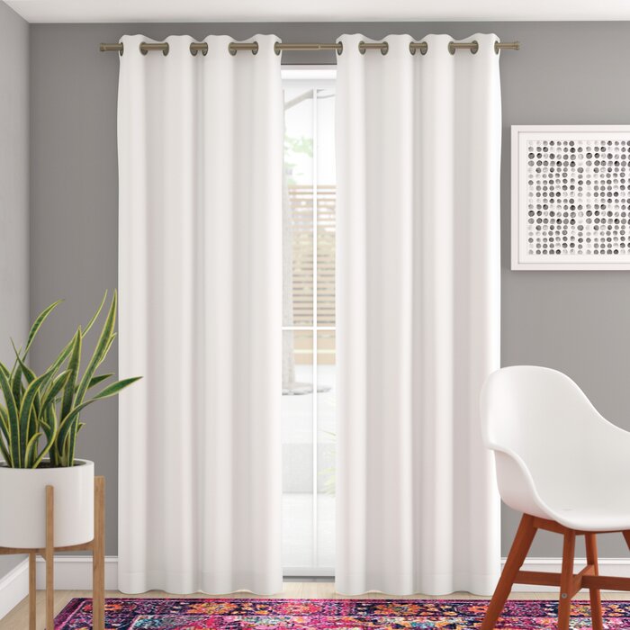 52" W x 96" L Kennith Polyester Curtain (Set of 2)