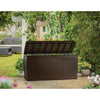 Keter 70 Gallons Gallon Water Resistant Resin Lockable Deck Box with Wheels in Brown