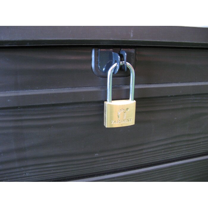 Brightwood 120 Gallon Large Elegant Resin Water Resistant Lockable Deck Box Storage Furniture