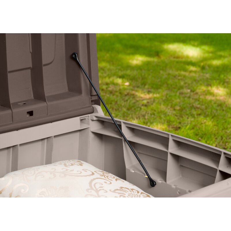 Beige/Brown Keter Novel 90 Gallons Gallon Water Resistant Deck Box with Lock (Part number: 212835) CYB358