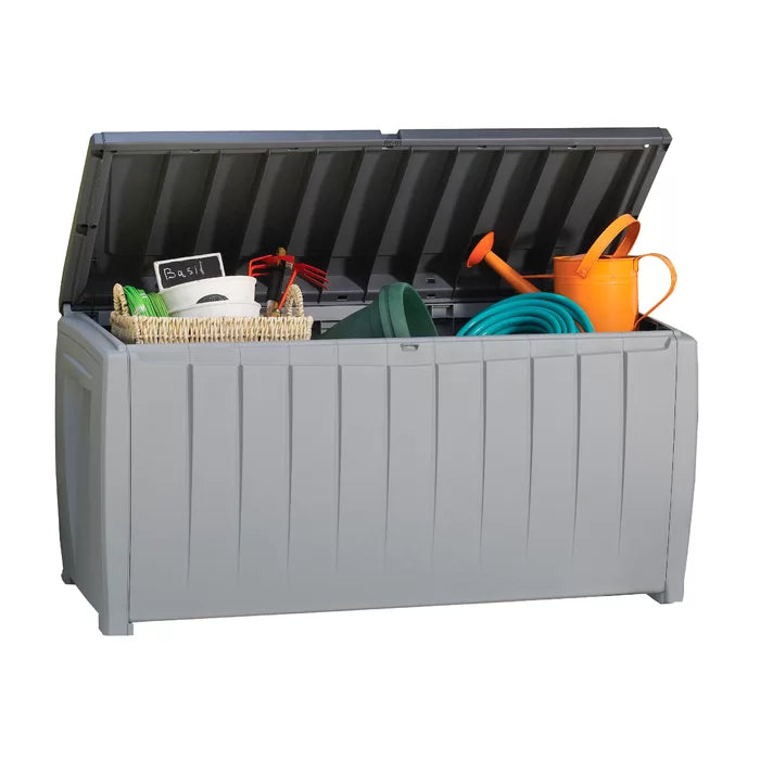 Black/Gray Keter Novel 90 Gallons Gallon Water Resistant Lockable Deck Box