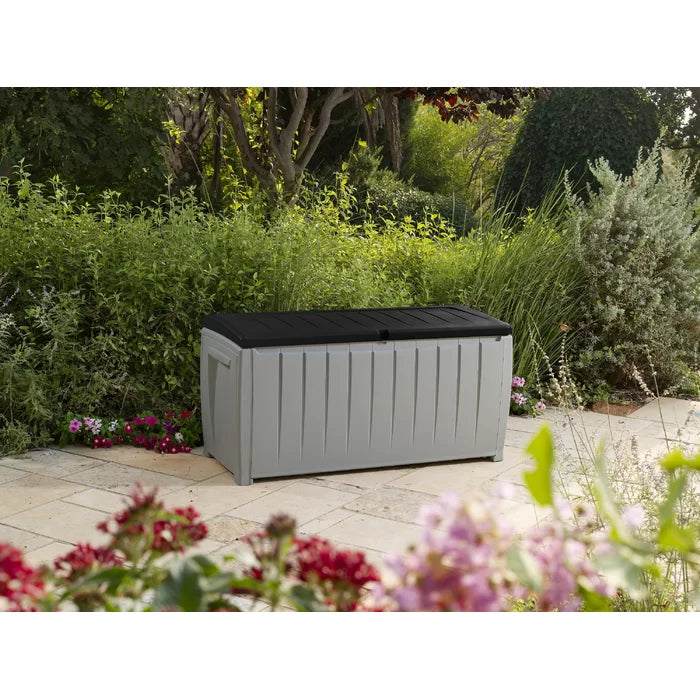 Black/Gray Keter Novel 90 Gallons Gallon Water Resistant Lockable Deck Box