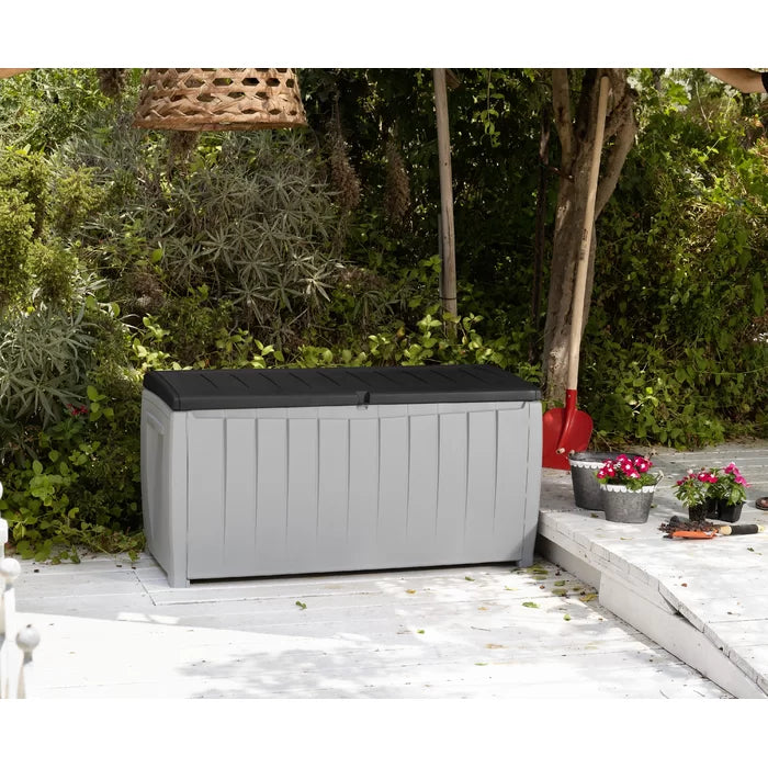 Black/Gray Keter Novel 90 Gallons Gallon Water Resistant Lockable Deck Box