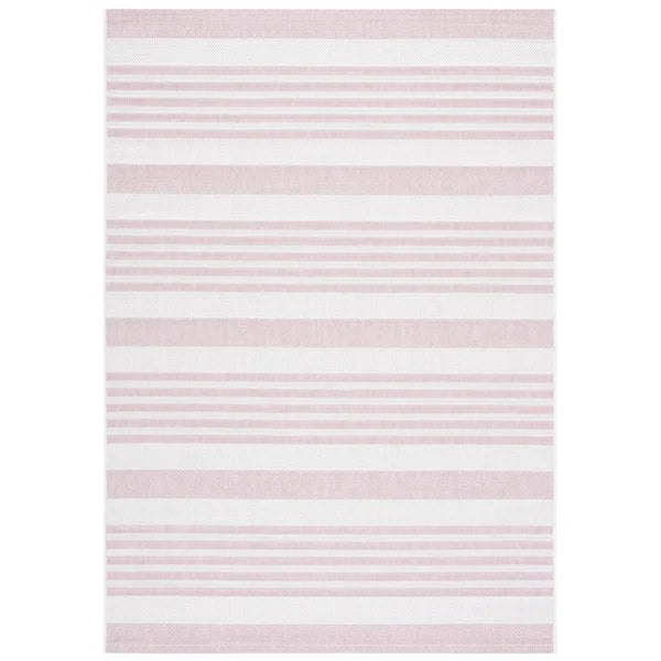 Ketilfrith Striped Indoor / Outdoor Area Rug in Pink rectangle 8"x10"