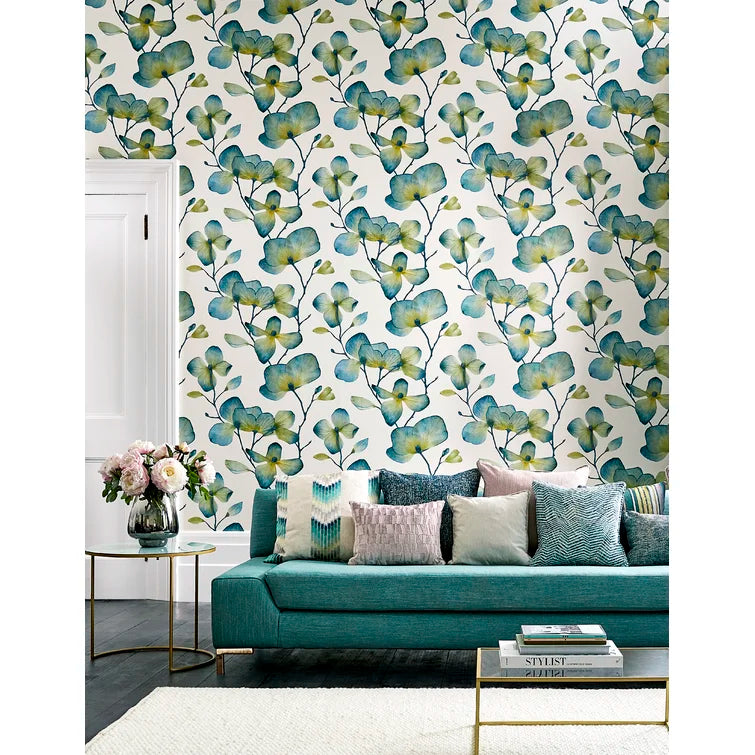 Harlequin Kienze Floral Metallic Wallpaper Roll, 74 sq ft