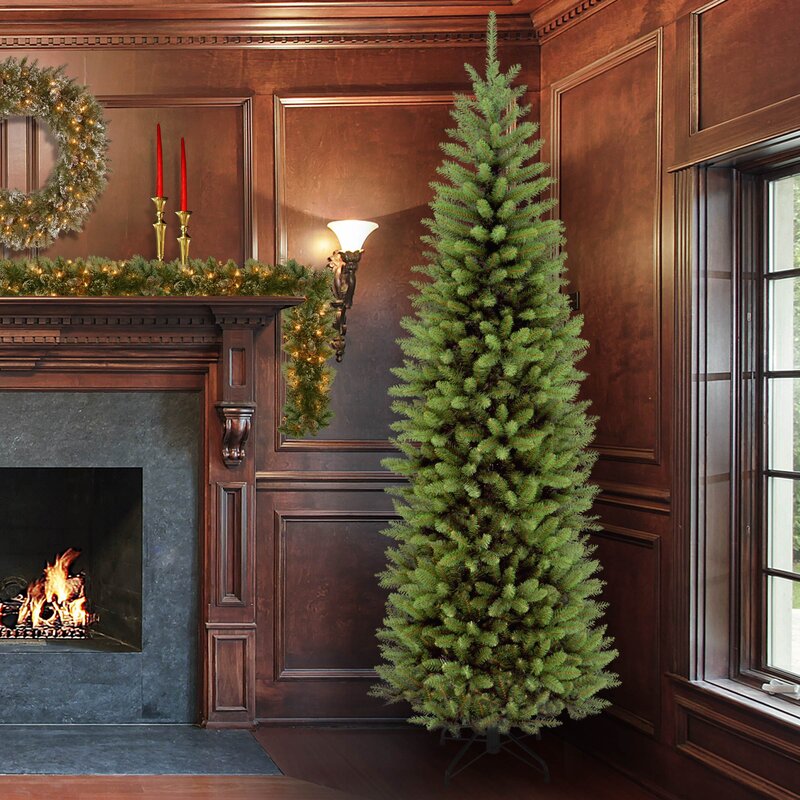 7' H Kingswood Fir Slender Green Artificial Christmas Tree