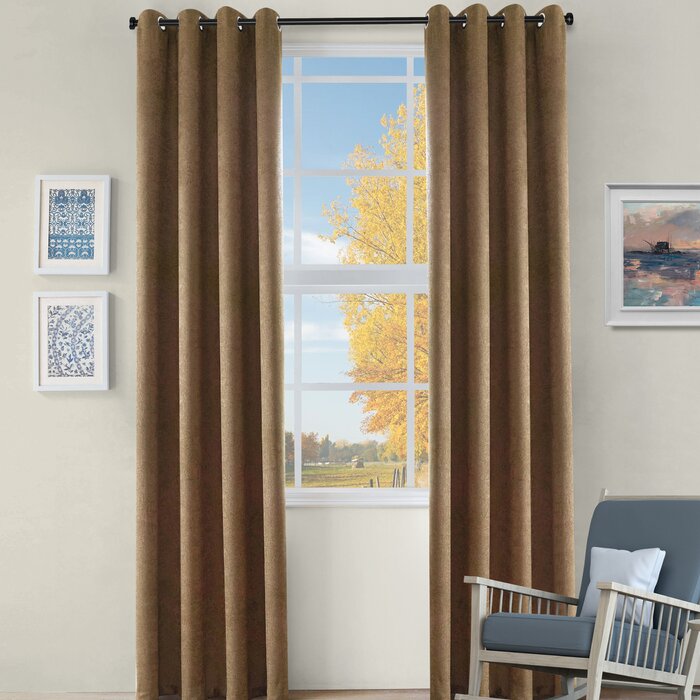 Kinlaw Solid Color Blackout Thermal Grommet Curtain Panels 52" x 96" (Set of 2) EE1099