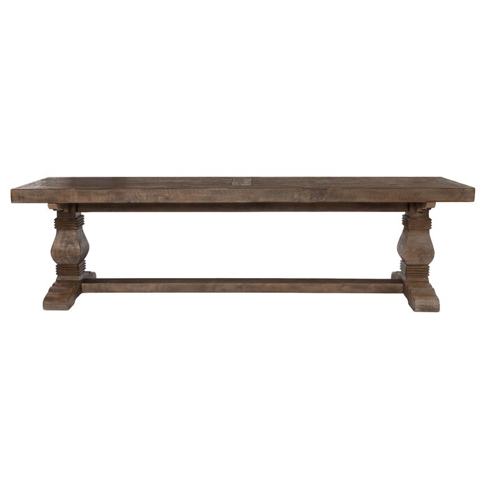 18" H x 66" W x 16" D Weathered Brown Kinston Solid Wood Bench