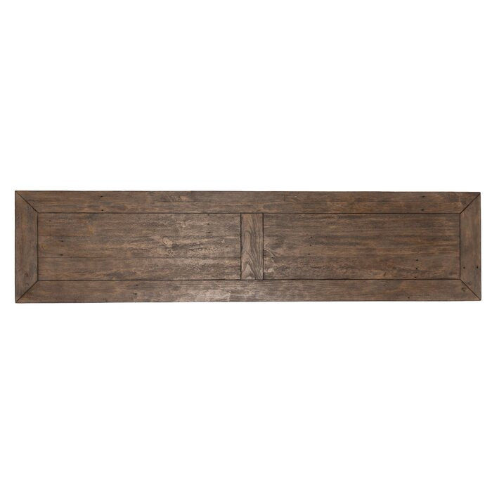 18" H x 66" W x 16" D Weathered Brown Kinston Solid Wood Bench