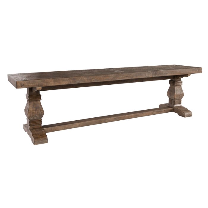 18" H x 66" W x 16" D Weathered Brown Kinston Solid Wood Bench