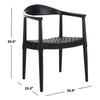 Black Kinzey Solid Wood Ladder Back Arm Chair