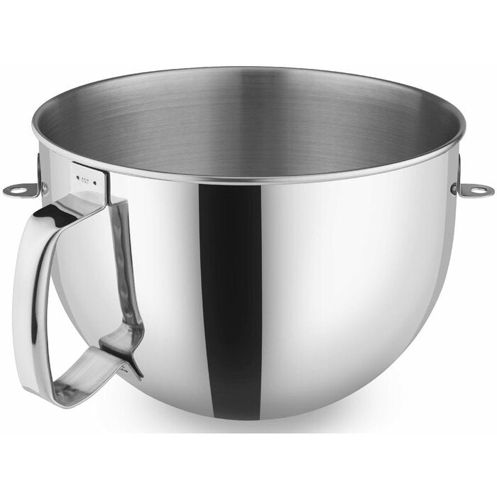 6 Qt. Standmixer Bowl Polished Stainless Steel with Comfortable Handle