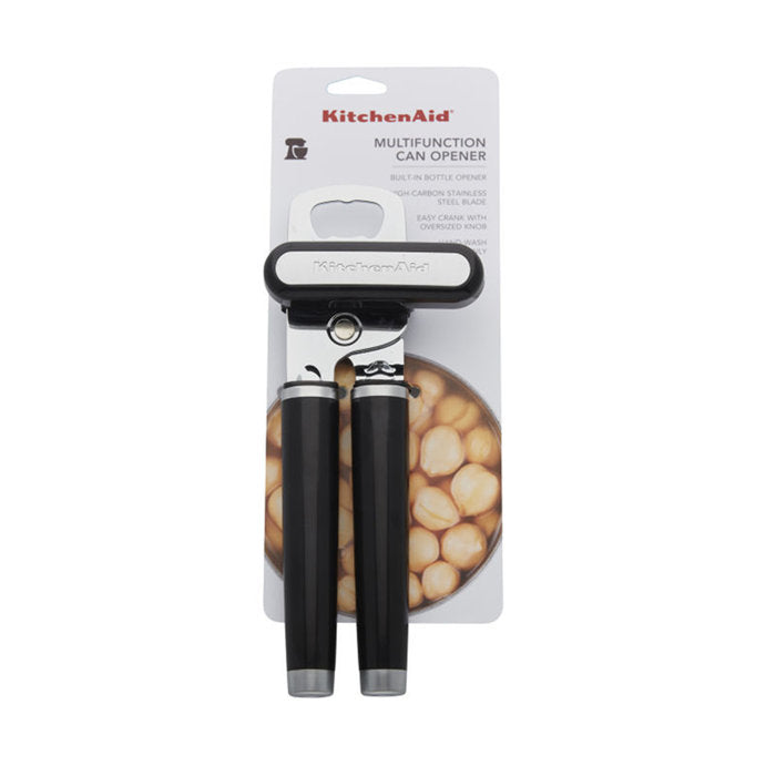 Black Multi Function Can Opener W/Bottle Opener, Red
