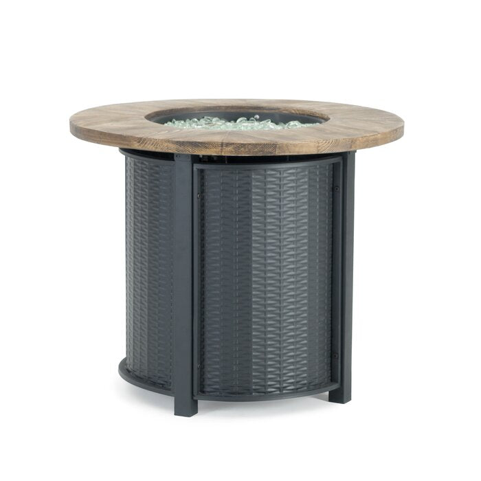 Black Kluge 25'' H x 30'' W Steel Propane Outdoor Fire Pit Table