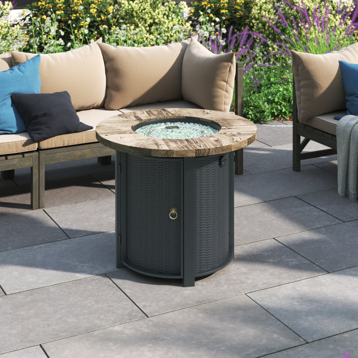 Black Kluge 25'' H x 30'' W Steel Propane Outdoor Fire Pit Table