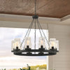 Knowle Aged Zinc 10 -Bulb 28'' H Outdoor Chandelier