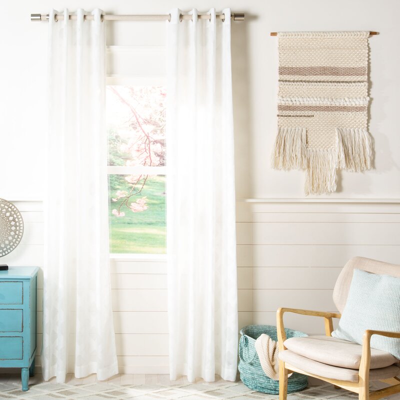 Kober Geometric Sheer Grommet Single Curtain Panel TJ224