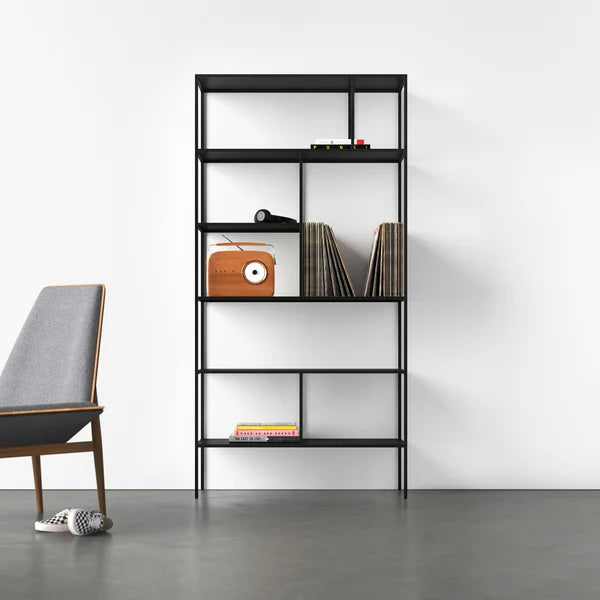 Blackened Bronze Koenig 72'' H x 36'' W Stainless Steel Etagere Bookcase