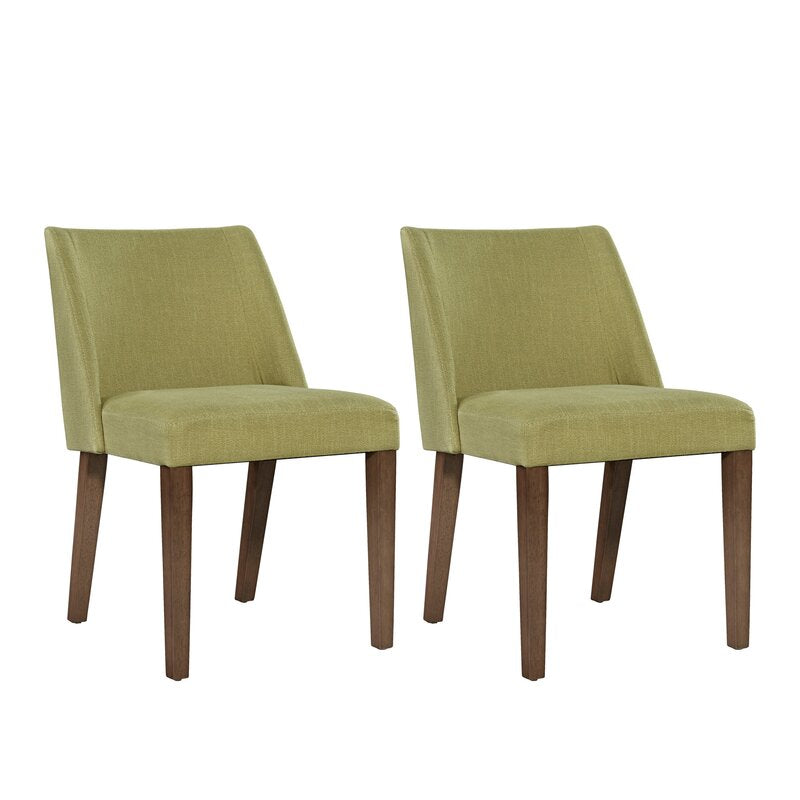 Set of 2 - Kohut Linen Upholstered Dining Chairs, Green (#K3975)