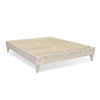 Solid Wood Mid-century Modern Platform Bed - Grey/White Wash - Queen