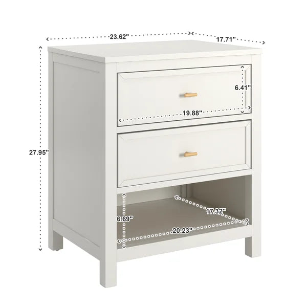 Bleached White Kowalsky 27.95'' Tall 2 - Drawer Nightstand