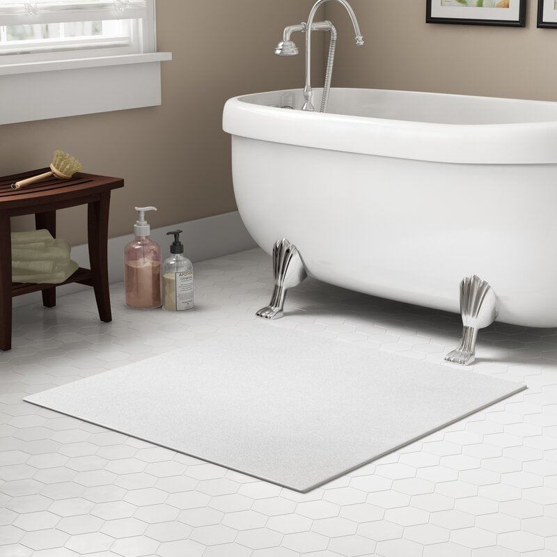 36" W x 36" L White Kurosawa Bath Rug B32-HS162