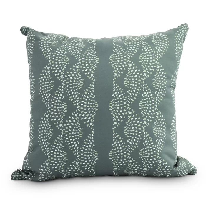16" x 16" Green Ladwig Dotted Outdoor Square Pillow Cover & Insert, (Set of 2)