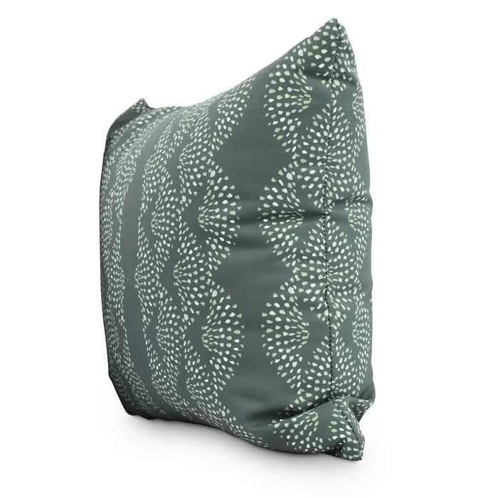 16" x 16" Green Ladwig Dotted Outdoor Square Pillow Cover & Insert, (Set of 2)