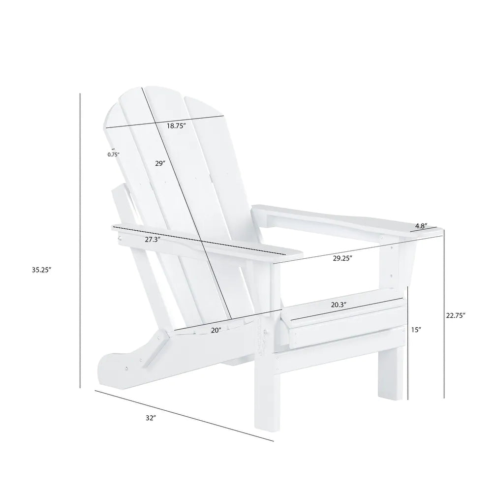 Laguna Poly Outdoor Folding Adirondack Chair Navy Blue Salvage & Co