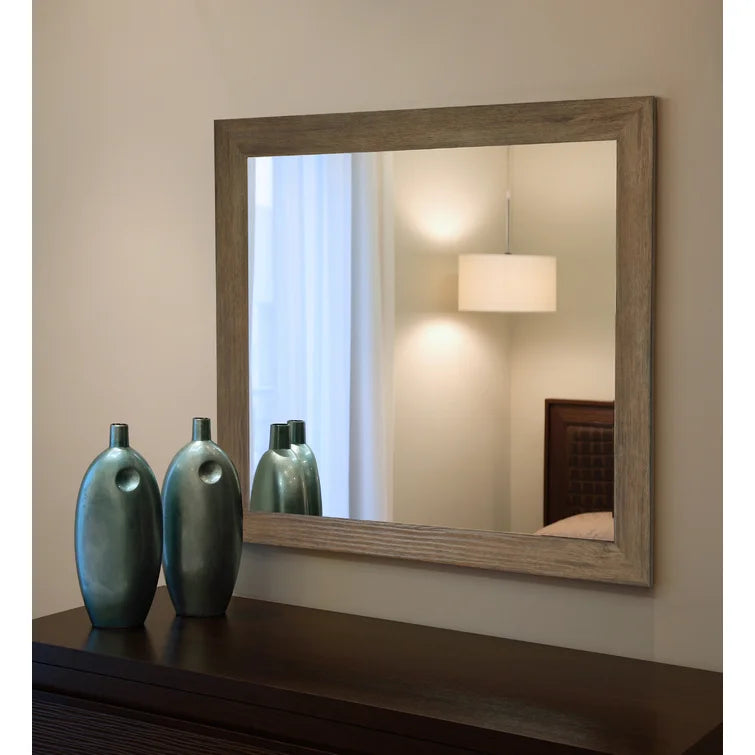 32.5" H x 38.5" W Brown Lahonda Farmhouse Accent Mirror
