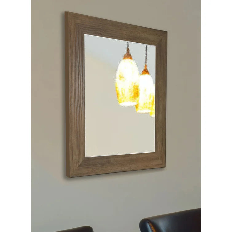 32.5" H x 38.5" W Brown Lahonda Farmhouse Accent Mirror
