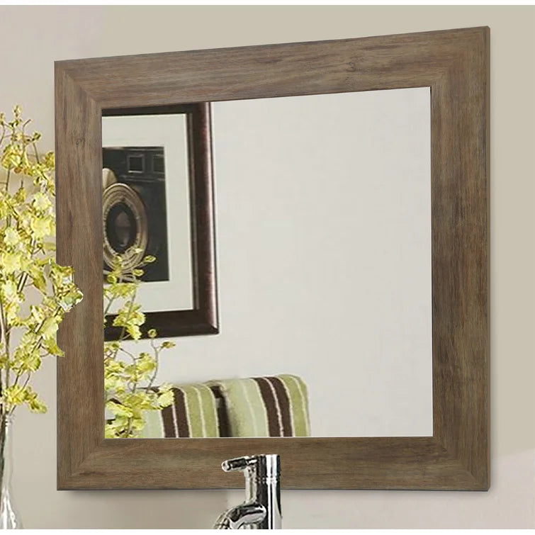 32.5" H x 38.5" W Brown Lahonda Farmhouse Accent Mirror