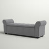 Gray Landaverde Upholstered Flip Top Storage Bench