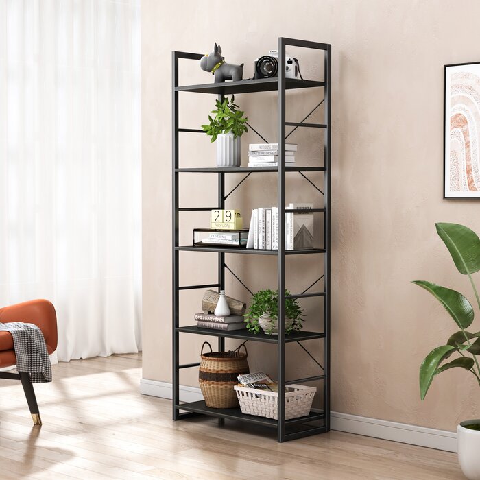Black Landrienne 62.2'' H x 23.6'' W Steel Standard Bookcase