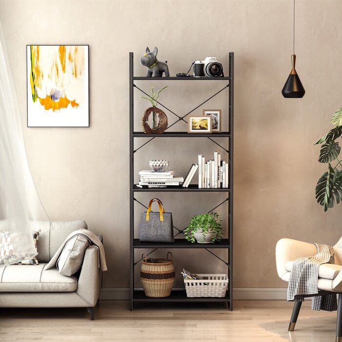 Black Landrienne 62.2'' H x 23.6'' W Steel Standard Bookcase