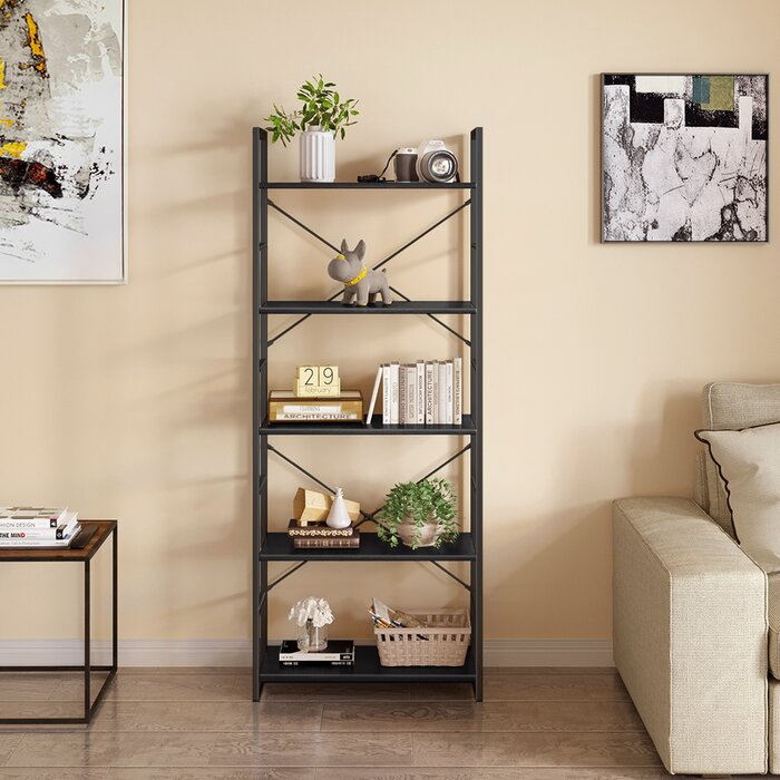 Black Landrienne 62.2'' H x 23.6'' W Steel Standard Bookcase