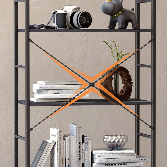 Black Landrienne 62.2'' H x 23.6'' W Steel Standard Bookcase