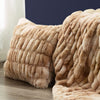 Beige Landry Sculpted Faux Fur Throw Pillow SC499