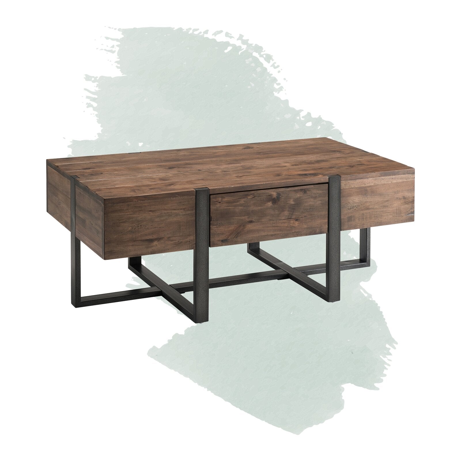 18" H x 48" L x 24" W Langdon Cross Legs Coffee Table CL142