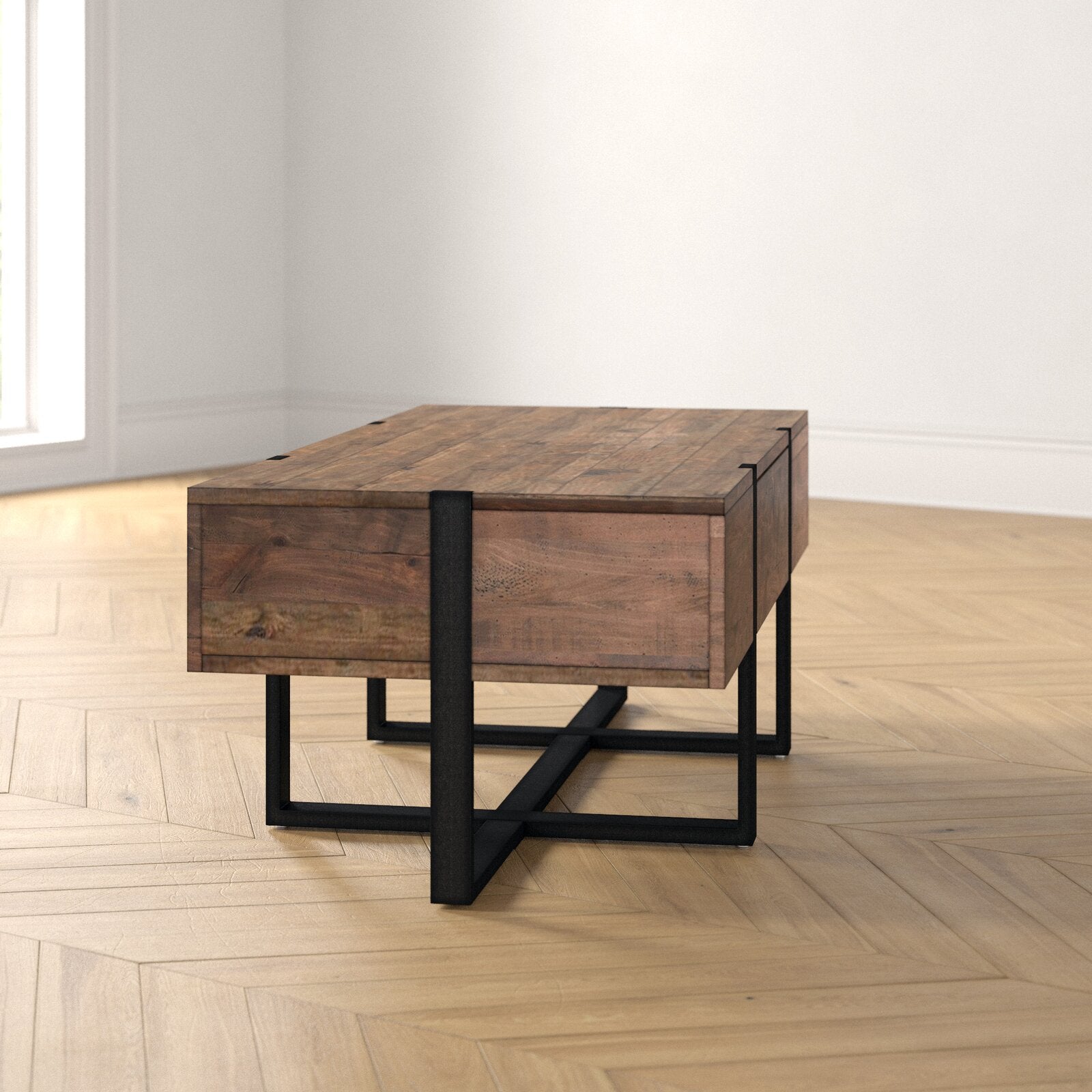 18" H x 48" L x 24" W Langdon Cross Legs Coffee Table CL142
