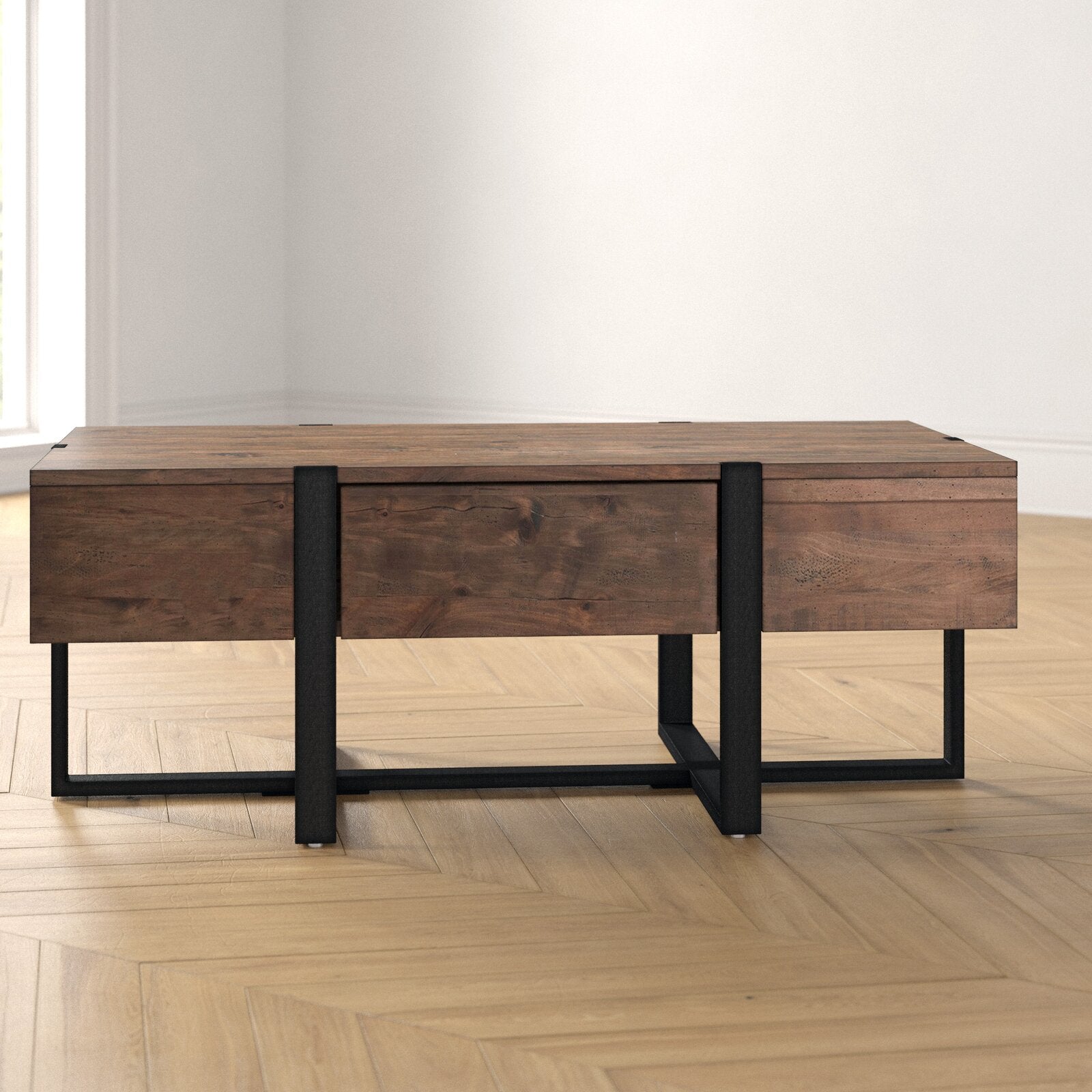 18" H x 48" L x 24" W Langdon Cross Legs Coffee Table CL142