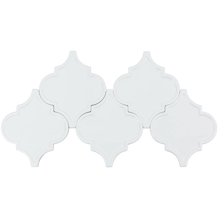 3 Boxes - Lantern 6.25" x 7.25" Straight Edge Ceramic Singular Subway Tile, White - 14.4 Square Feet (#K6477)