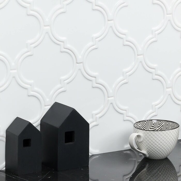 3 Boxes - Lantern 6.25" x 7.25" Straight Edge Ceramic Singular Subway Tile, White - 14.4 Square Feet (#K6477)