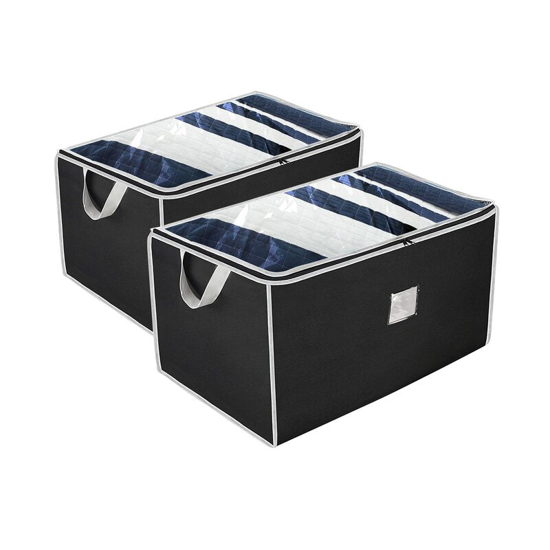 Black Large Fabric Box Set (Set of 4)