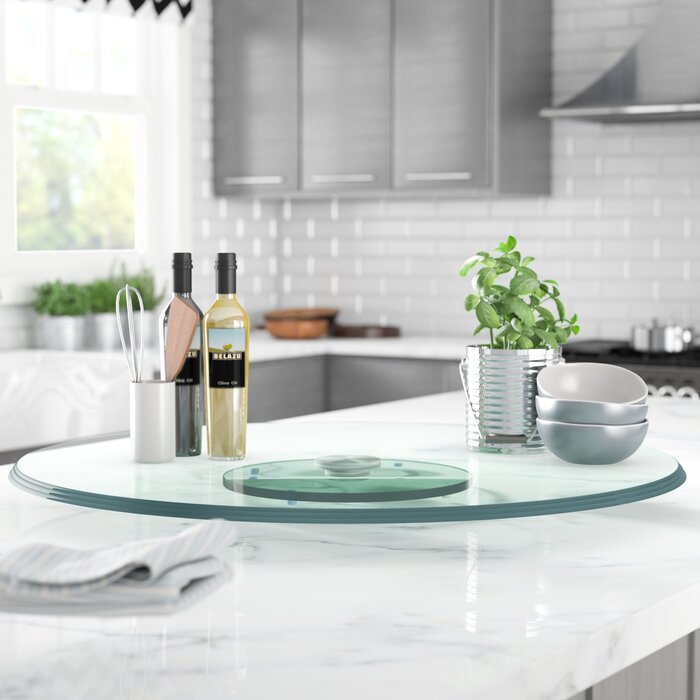40" Round Cheatwood Glass Lazy Susan
